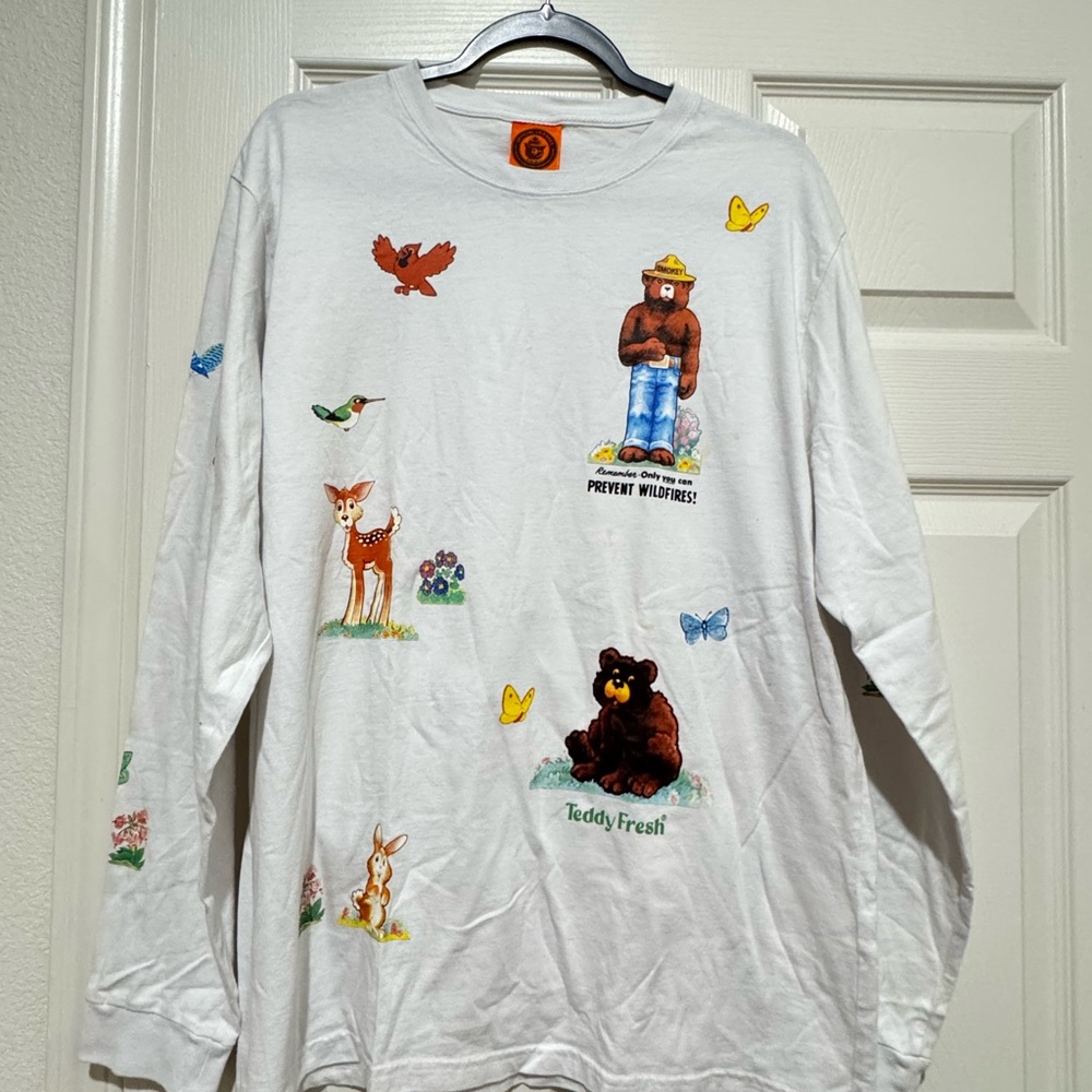 Teddy Fresh White Long Sleeve Shirt Large